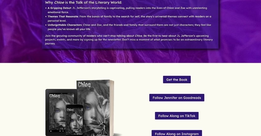 JL Jefferson, author of Chloe